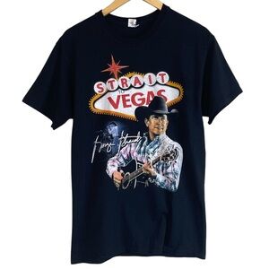 George Strait Unisex Graphic Las Vegas Tour Concert T-Shirt Black Jerzees M